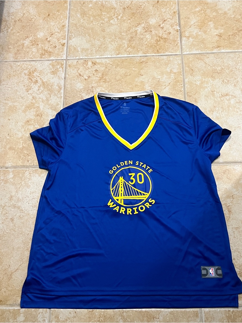 Golden State Warriors womens Blue V-Neck Jersey Top